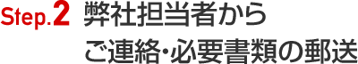 STEP2:弊社担当者からご連絡・必要書類の郵送