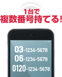 1台で複数番号持てる！